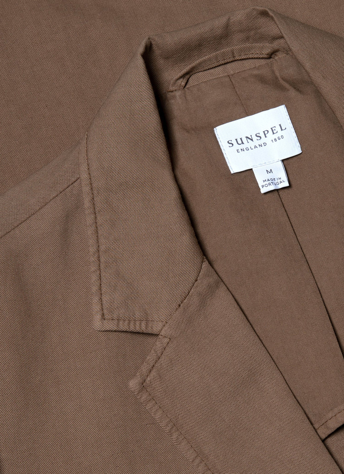 Men's Cotton Linen Unstructured Blazer in Dark Tan