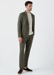 Men's Cotton Linen Blazer in Khaki