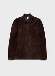 Men's Suede Harrington Jacket in Cocoa