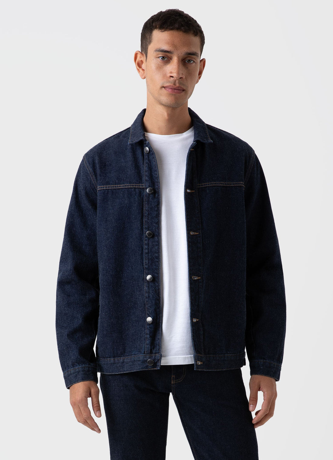 Men's Japanese Selvedge Denim Jacket in Denim Rinse Wash