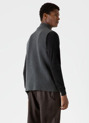 Men's Double Faced Gilet in Charcoal Melange