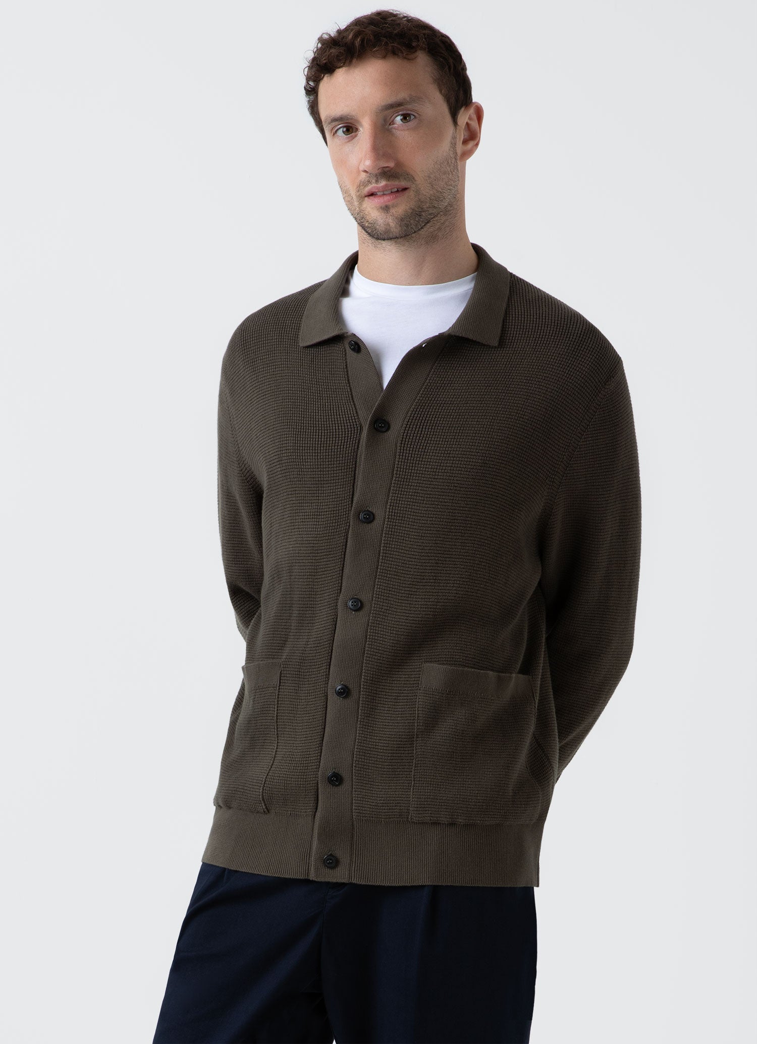 Men's Waffle Stitch Jacket in Khaki