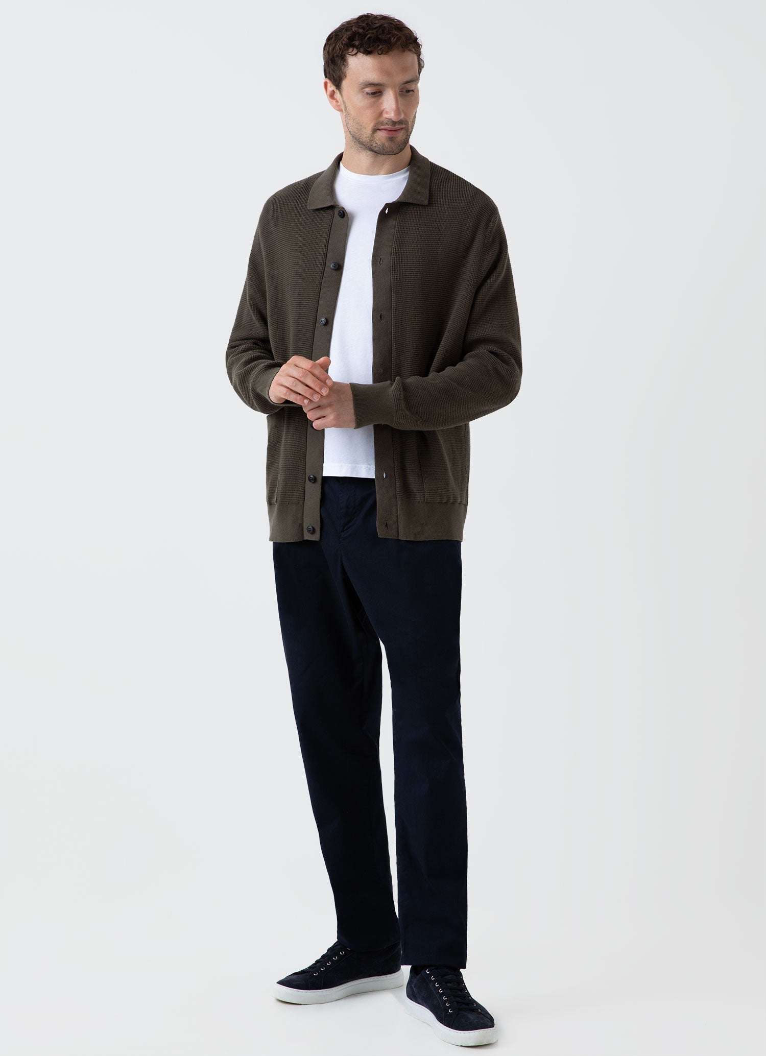 Men's Waffle Stitch Jacket in Khaki