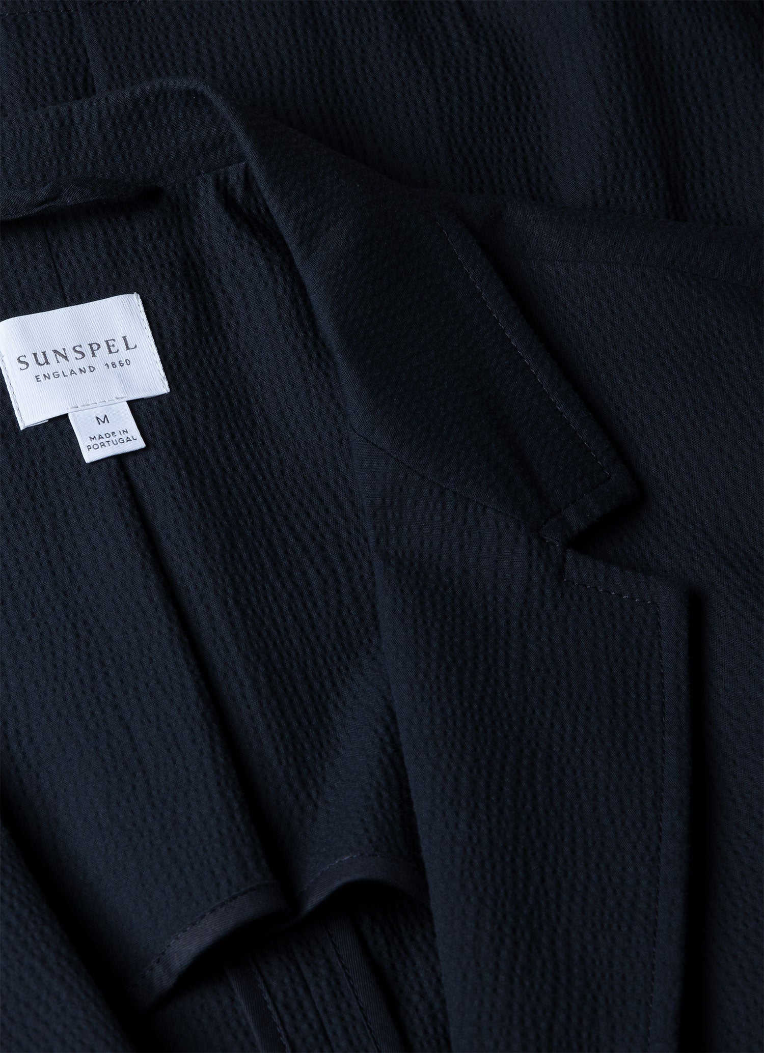 シアサッカーブレザー（Navy）| Sunspel