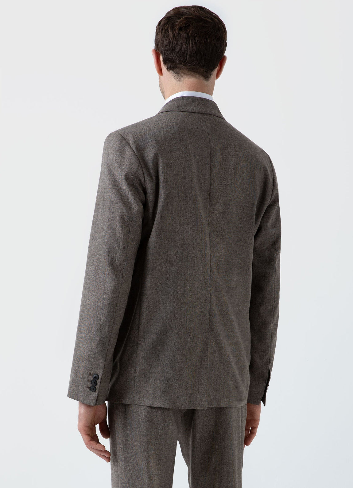 Men's Travel Wool Two-Piece Suit in Dark Stone Melange
