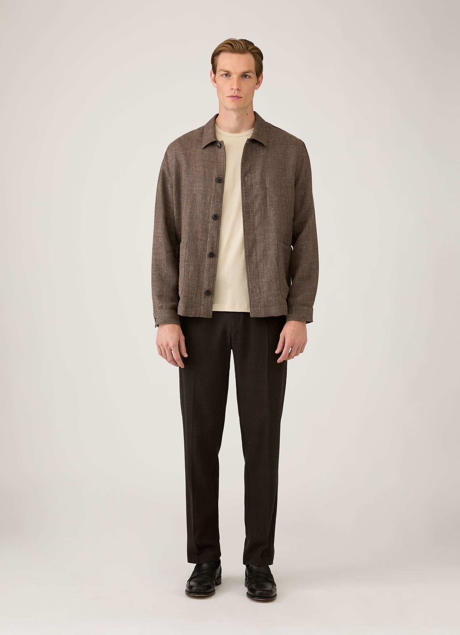 コットンリネンツイル ツインポケット ジャケット（Dark Cedar）| Sunspel