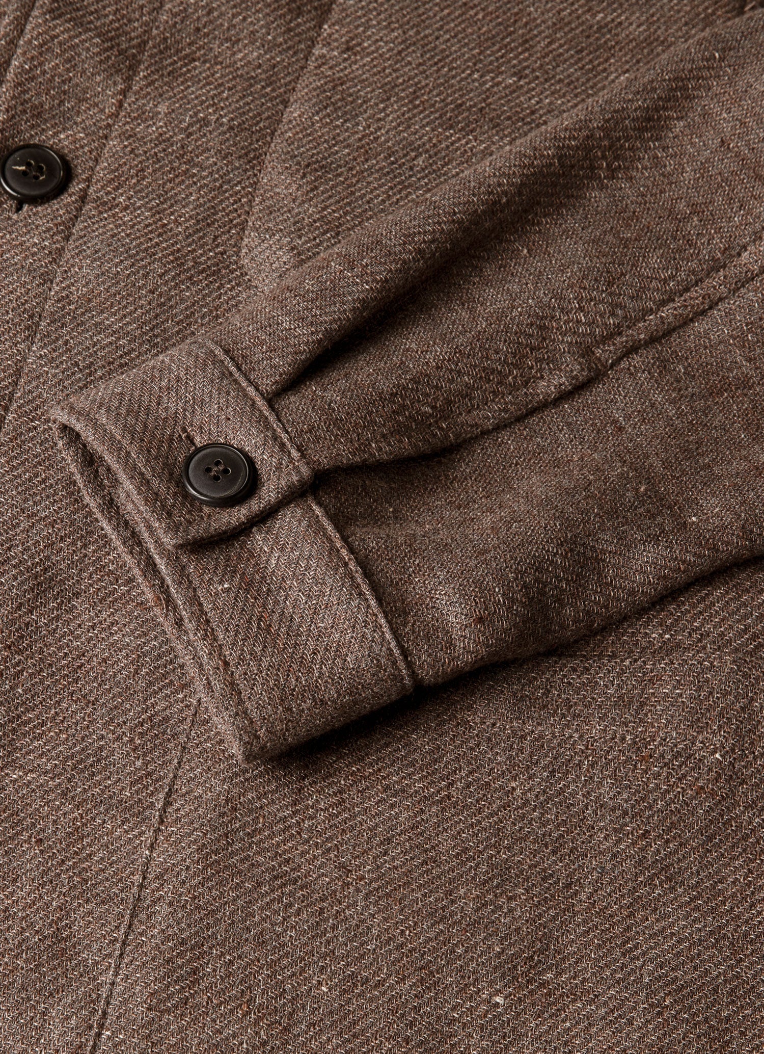 Men's Cotton Linen Twill Twin Pocket Jacket in Dark Cedar