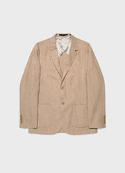 Men's Linen Blazer in Dune Melange