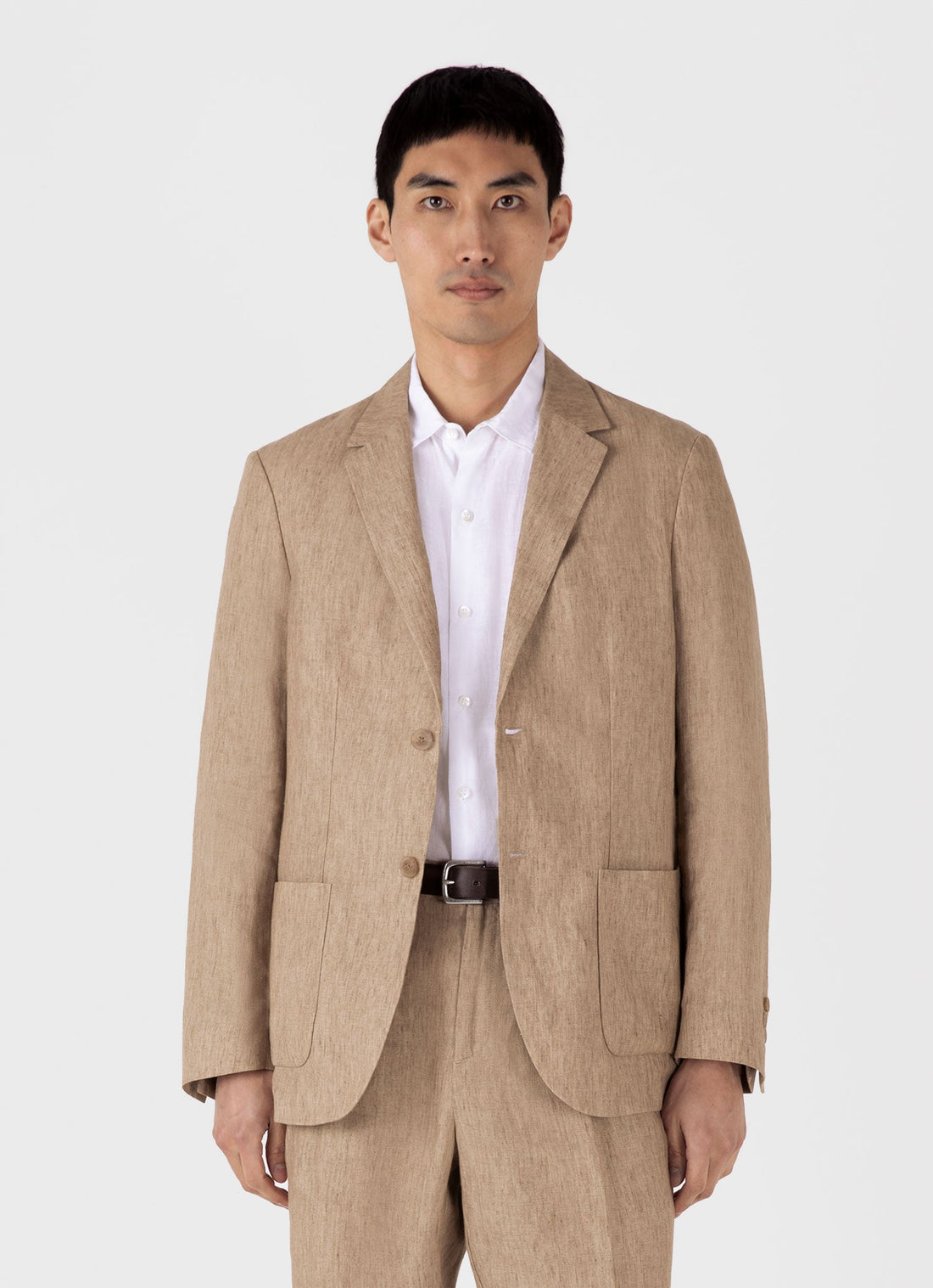 Men's Linen Two-Piece Suit in Dune Melange