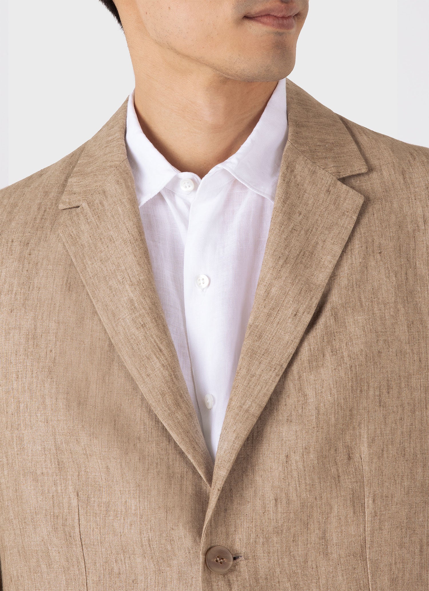 Men's Linen Two-Piece Suit in Dune Melange