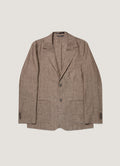 Men's Linen Blazer in Dark Walnut
