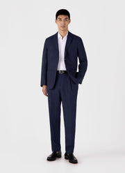 Men's Linen Two-Piece Suit in Light Navy
