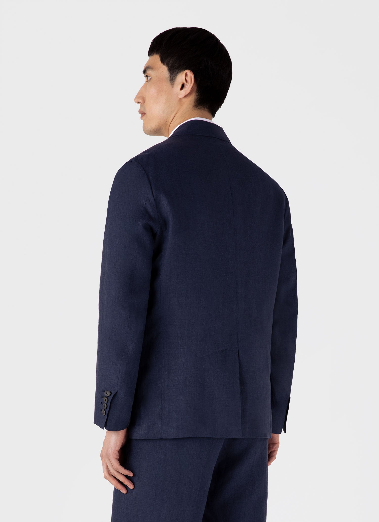 Men's Linen Two-Piece Suit in Light Navy