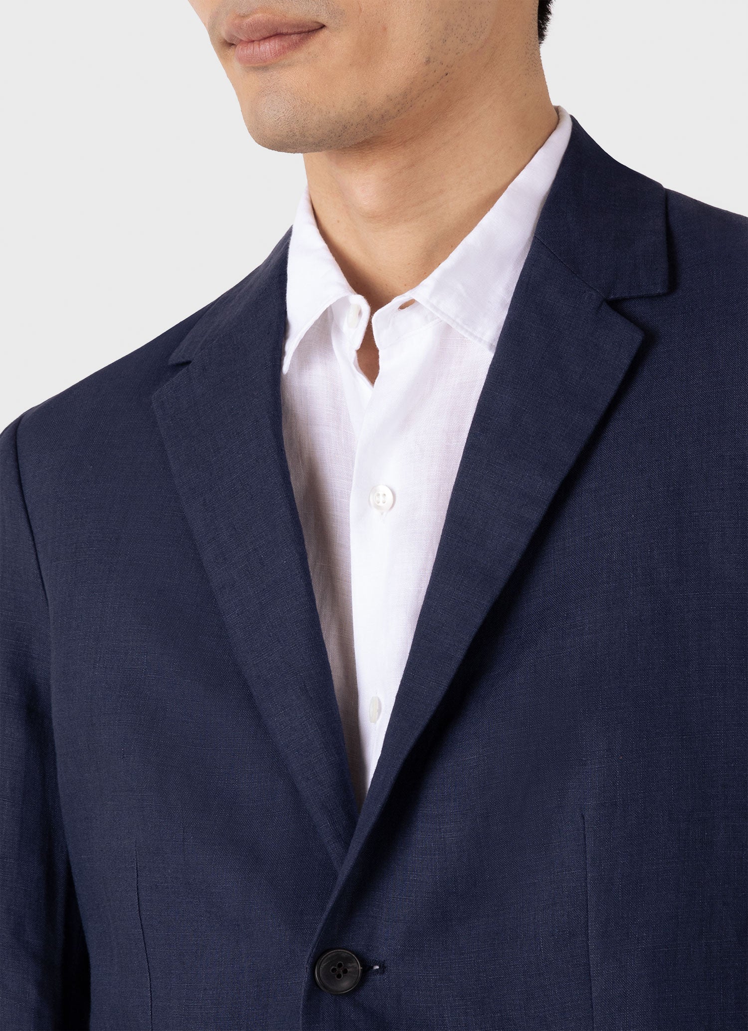 Men's Linen Two-Piece Suit in Light Navy