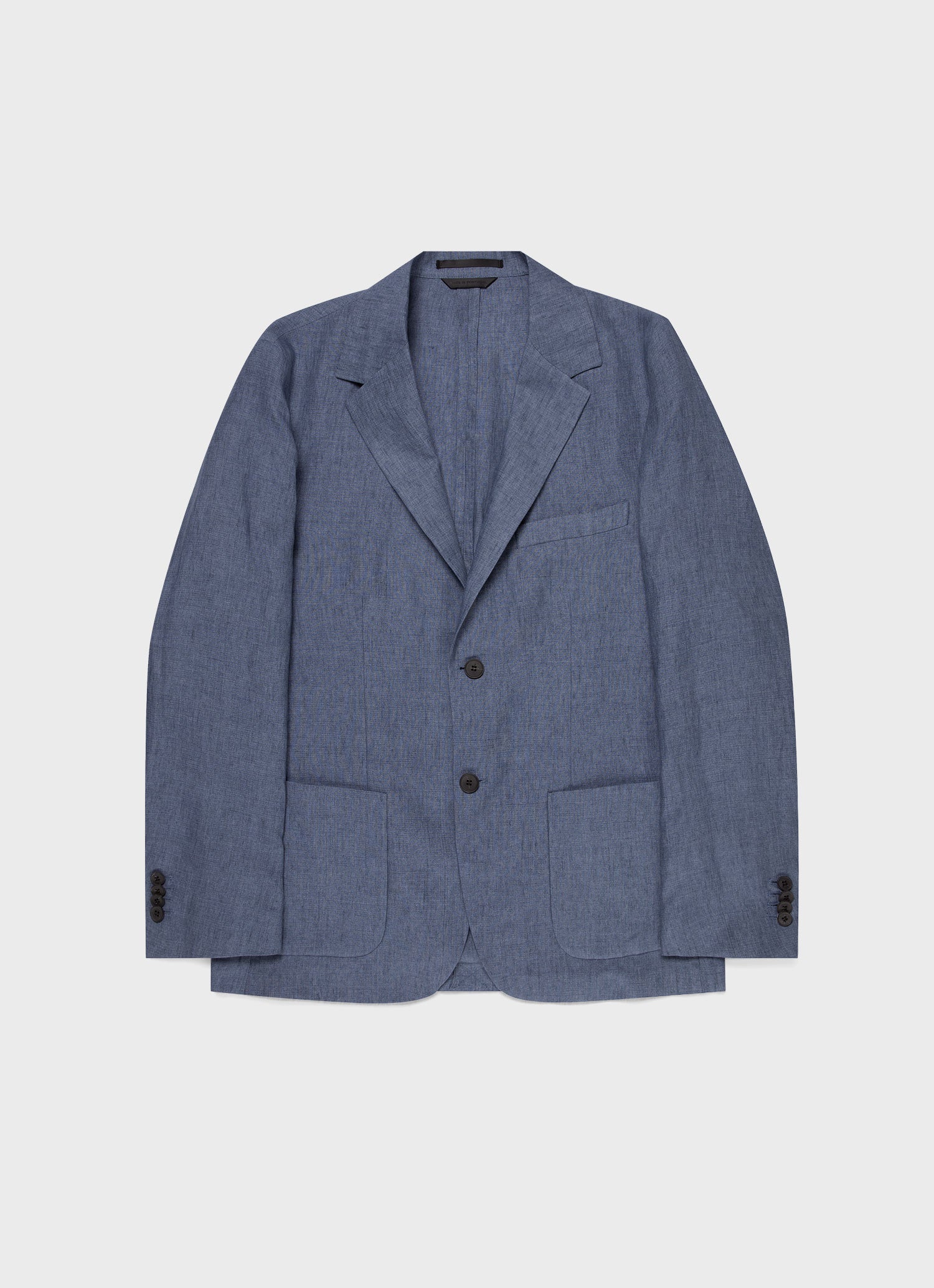 Men's Linen Two-Piece Suit in Soft Denim Melange