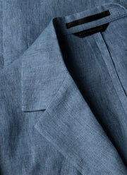 Men's Linen Two-Piece Suit in Soft Denim Melange