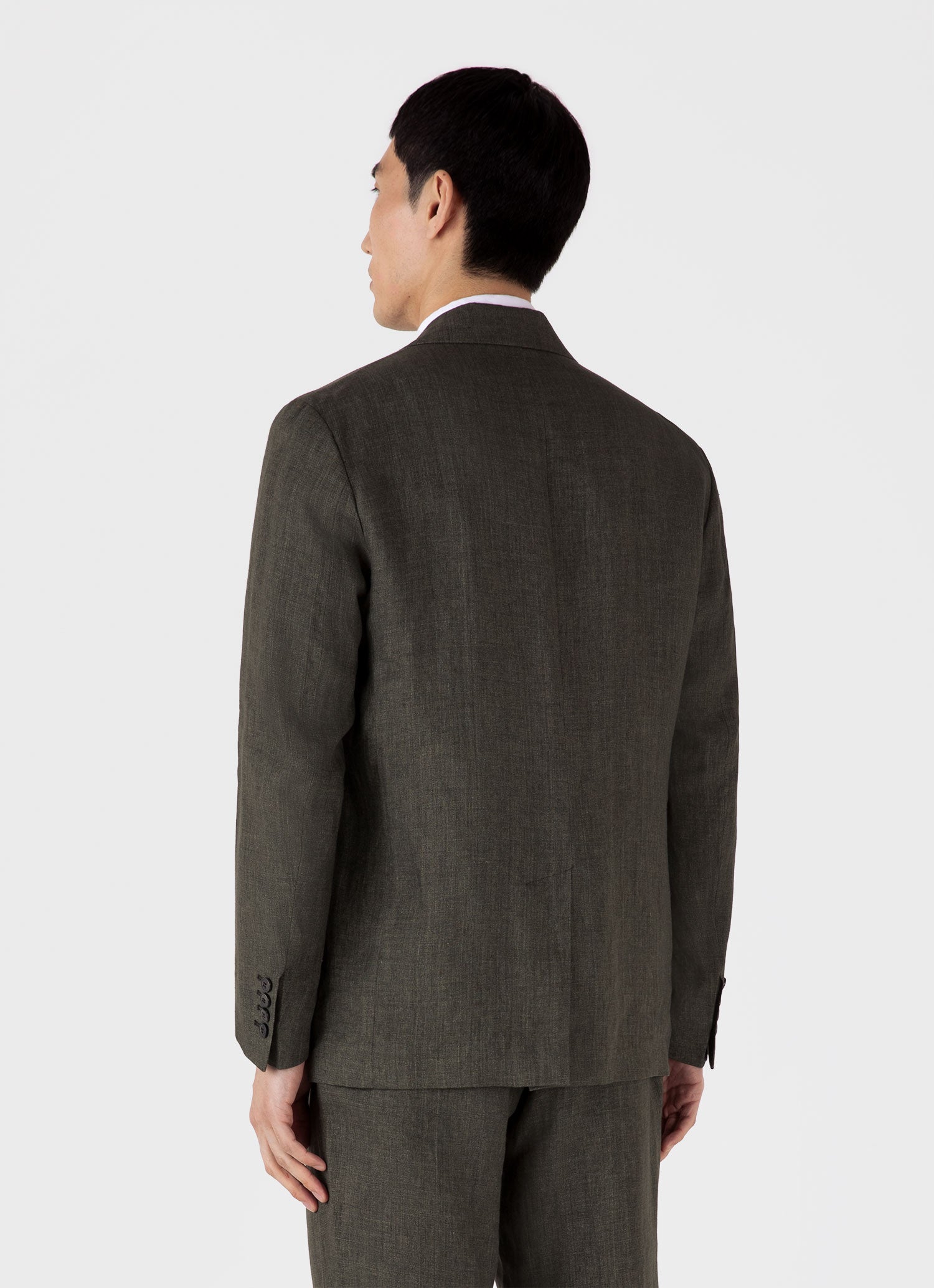 Men's Linen Two-Piece Suit in Hunter Green
