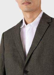 Men's Linen Two-Piece Suit in Hunter Green