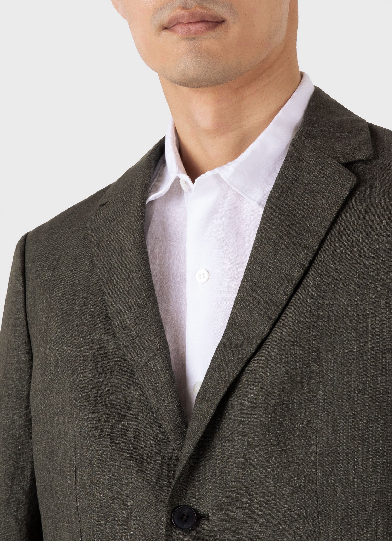 Men's Linen Two-Piece Suit in Hunter Green