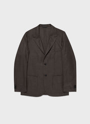 Men's Lightweight Travel Wool Blazer in Light Coffee Melange
