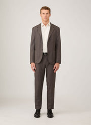 Men's Lightweight Travel Wool Two-Piece Suit in Light Coffee Melange