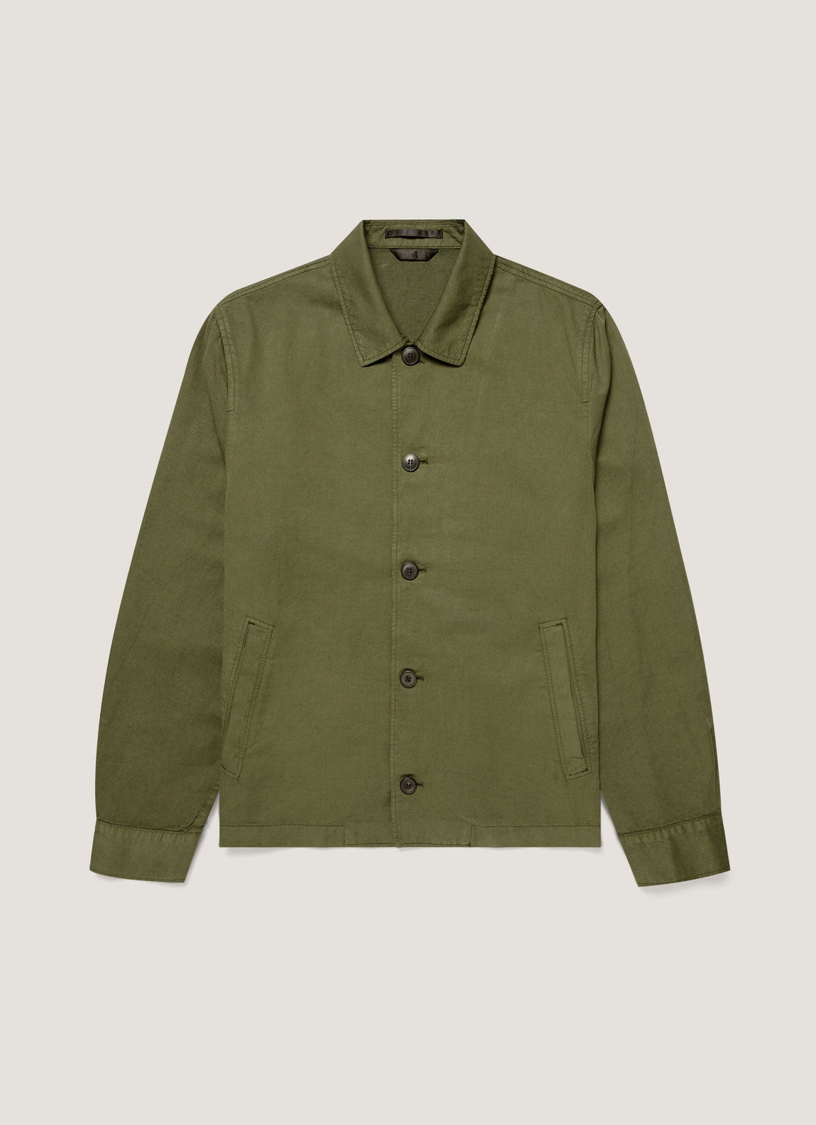 Men's Cotton Linen Jacket in Deep Olive