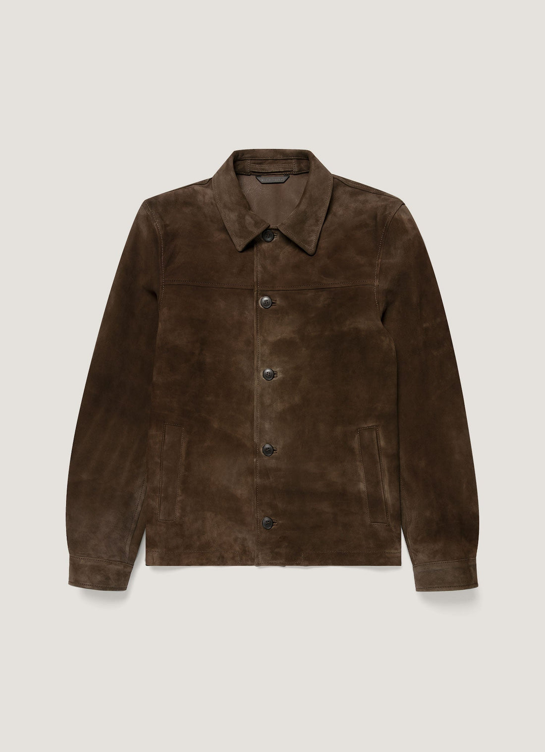 Men's Suede Jacket in Dark Brown