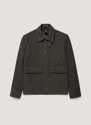 Men's Tweed Field Jacket in Dark Charcoal