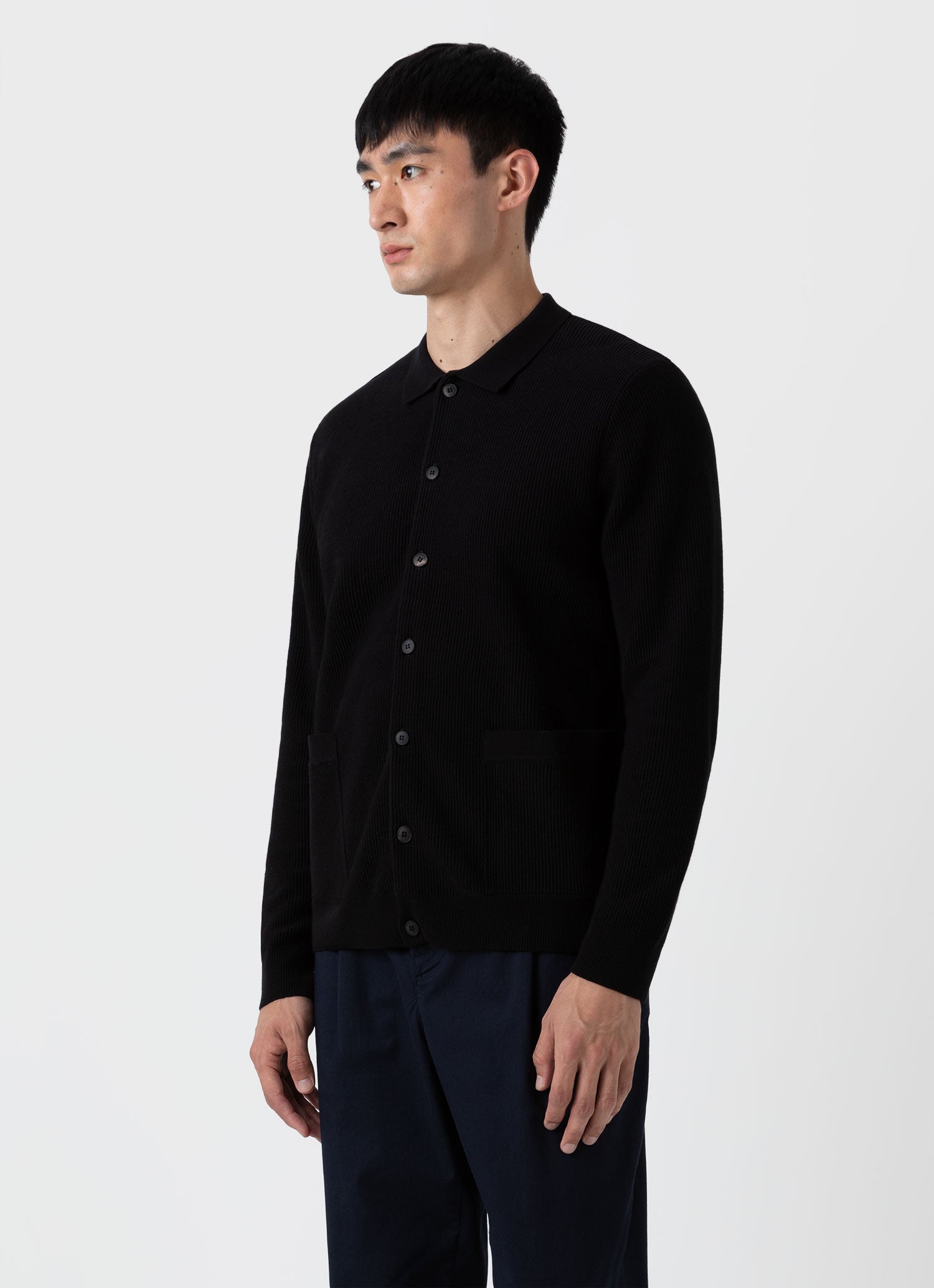 Men's Knitted Jacket in Black