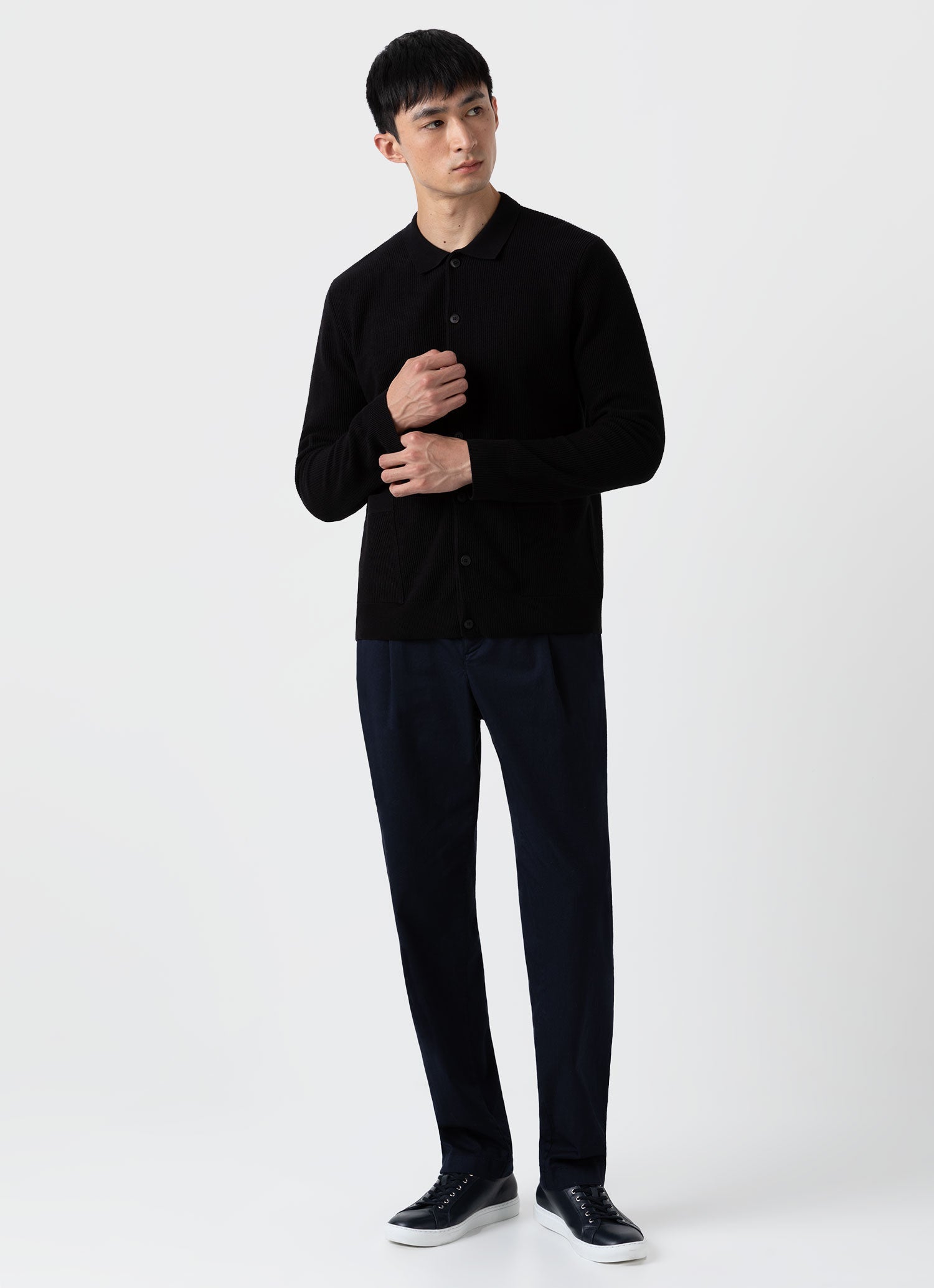 Men's Knitted Jacket in Black