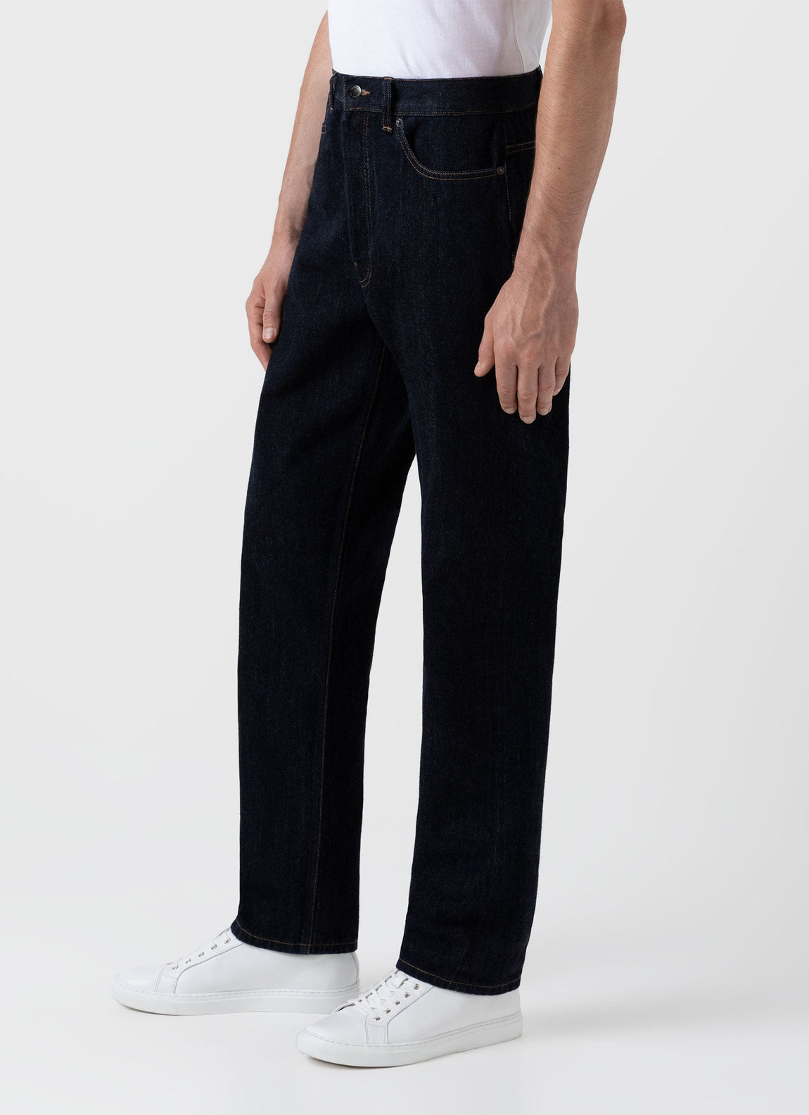 Men's Japanese Selvedge Denim Jean in Denim Rinse Wash