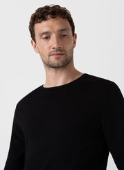 Men's Extra-Fine Merino Crew Neck in Black