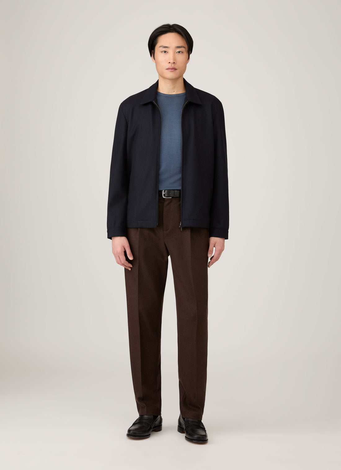 Men's Extra-Fine Merino Crew Neck in Slate Blue