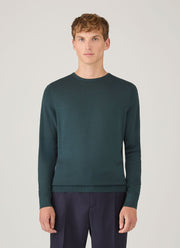 Men's Extra-Fine Merino Crew Neck in Dark Petrol