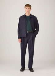 Men's Extra-Fine Merino Crew Neck in Dark Petrol