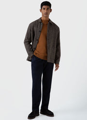 Men's Lambswool Crew Neck Jumper in Dark Camel