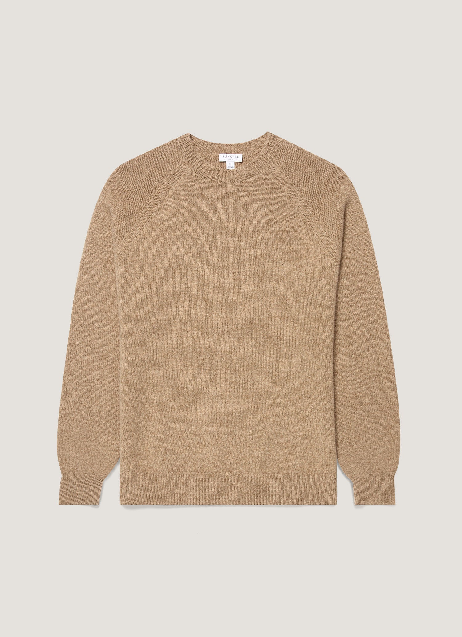 JAGUAR 　オーナー配布　セーター　ラムウール　スコットランド製　ベージュ ラムズウール クルーネック ジャンパー（Taupe） | Sunspel