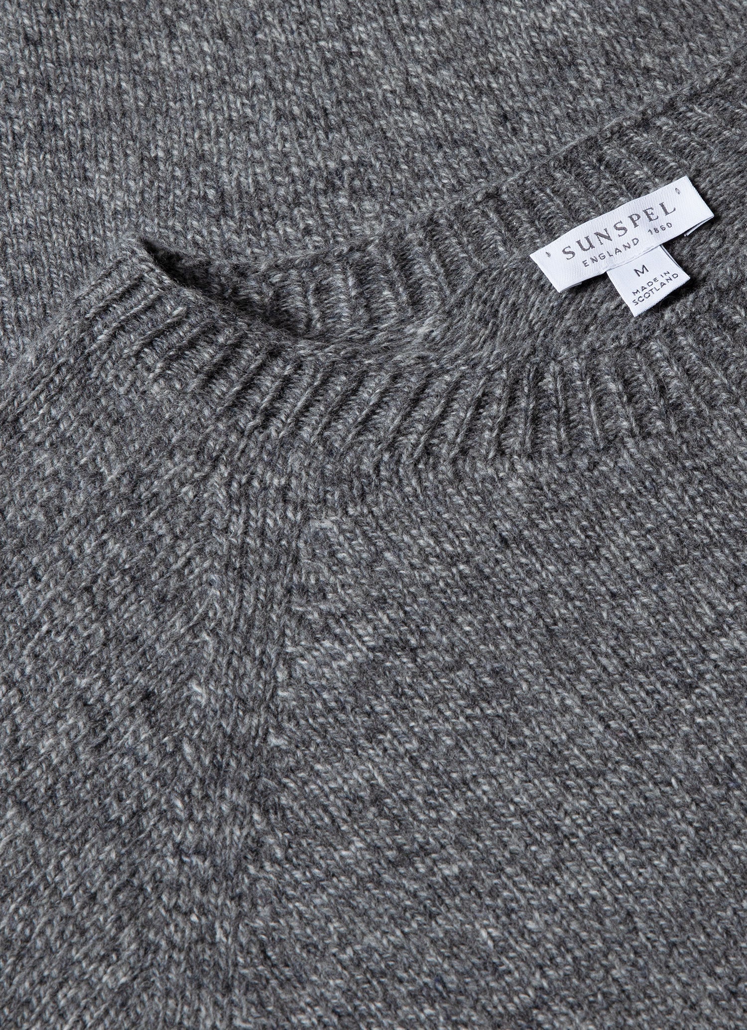 Men's Lambswool Crew Neck Jumper in Mid Grey Melange