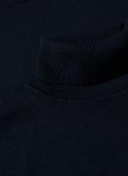 Men's Extra-Fine Merino Roll Neck in Light Navy