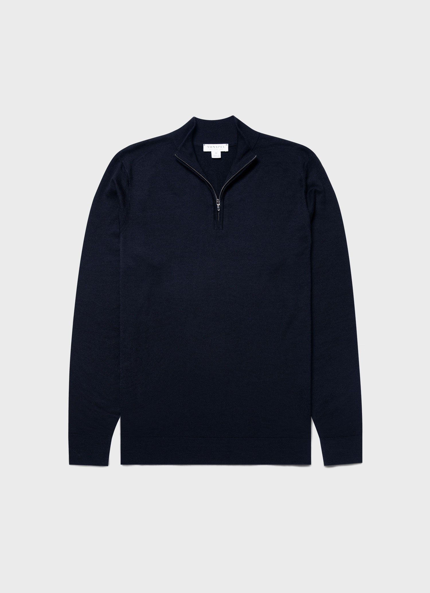 Men's Extra-Fine Merino Zip Neck in Light Navy