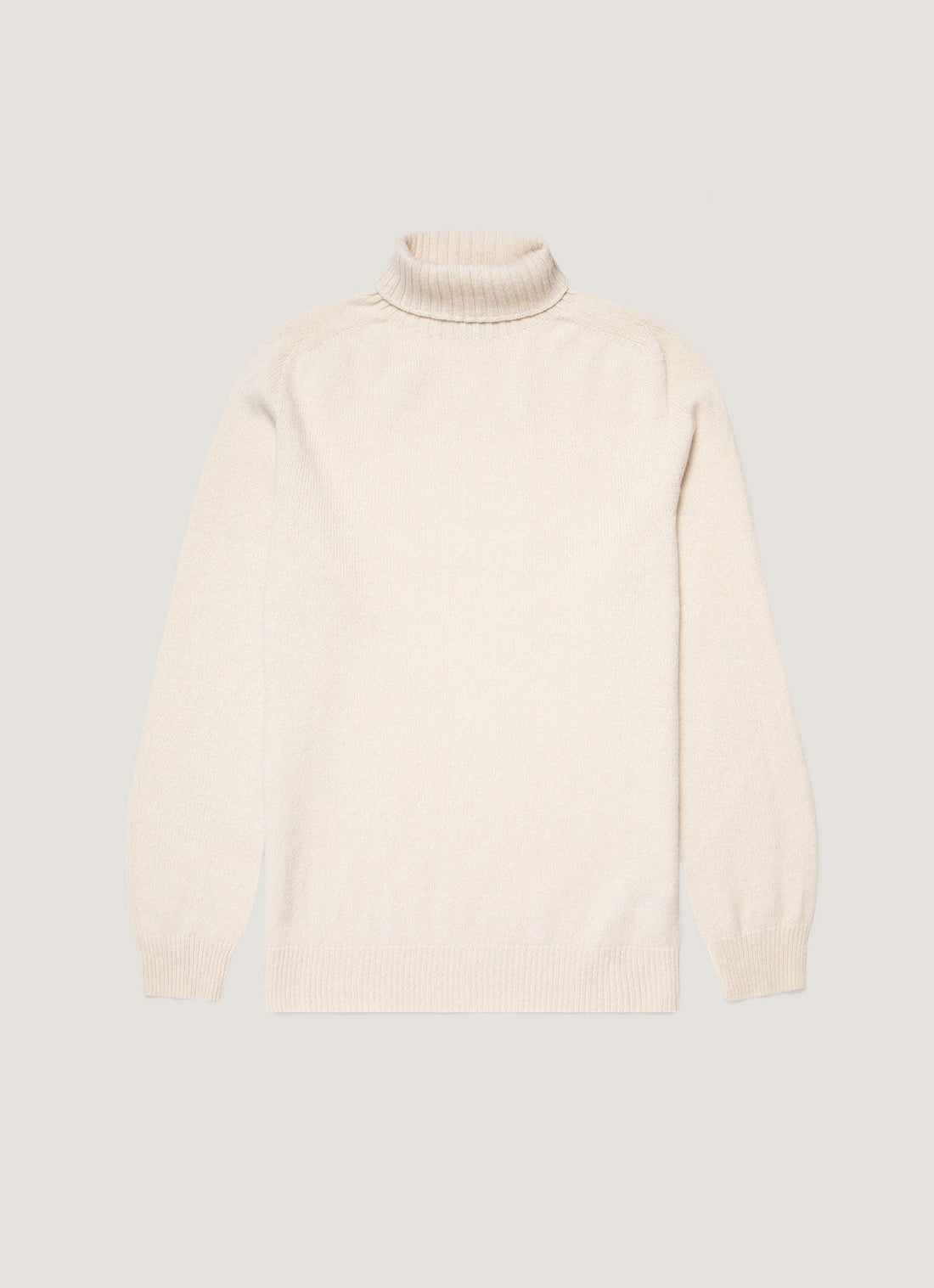 Men's Lambswool Roll Neck in Ecru
