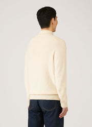 Men's Lambswool Roll Neck in Ecru