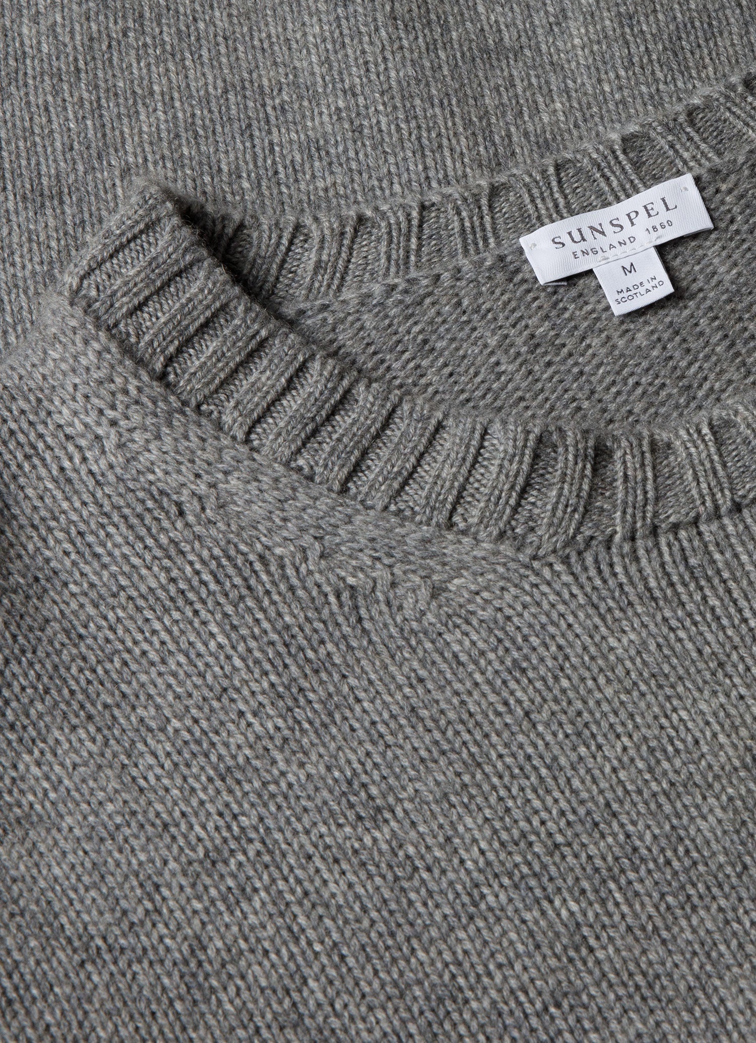 Men's Roxburgh Cashmere Jumper in Mid Grey Melange