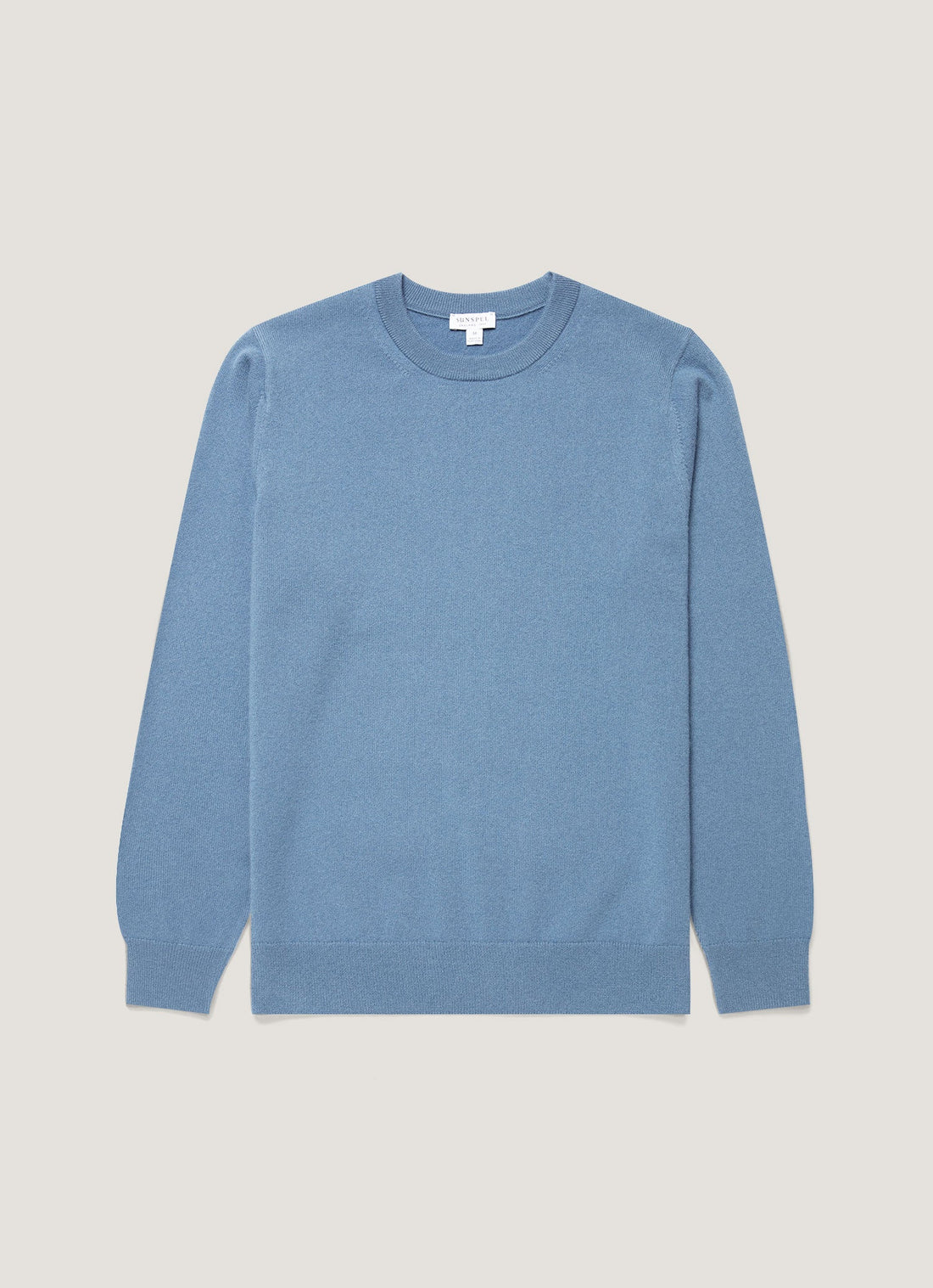 Men's Cashmere Crew Neck Jumper in Powder Blue
