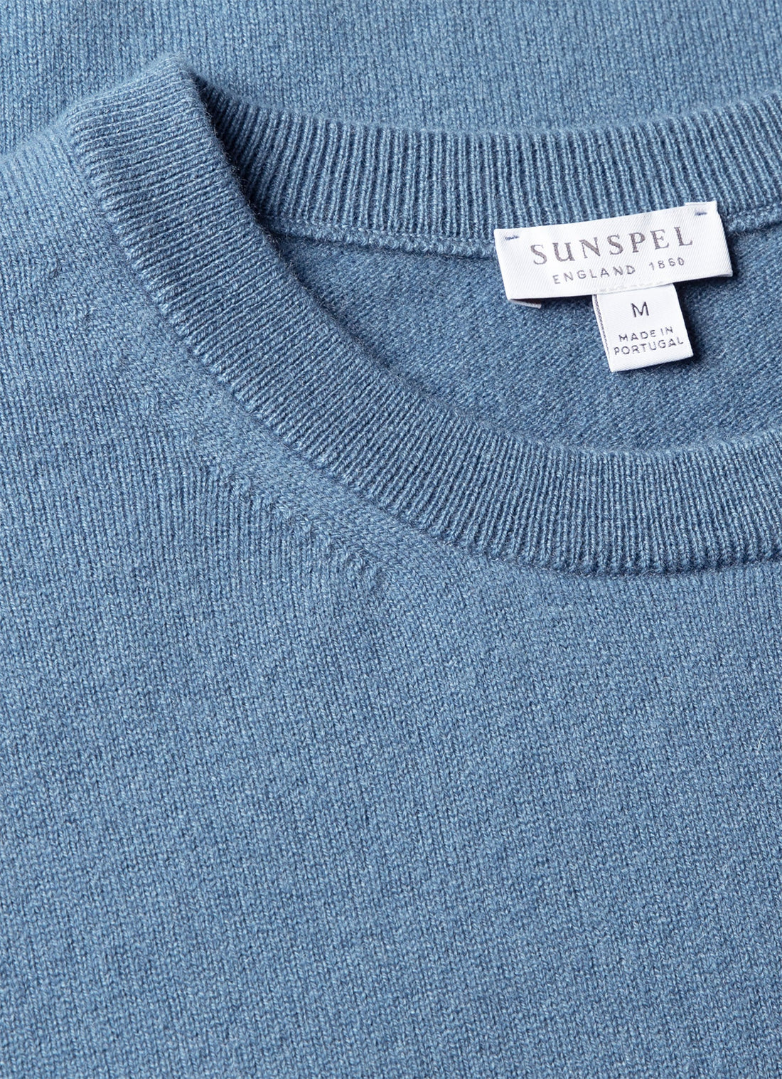 Men's Cashmere Crew Neck Jumper in Powder Blue