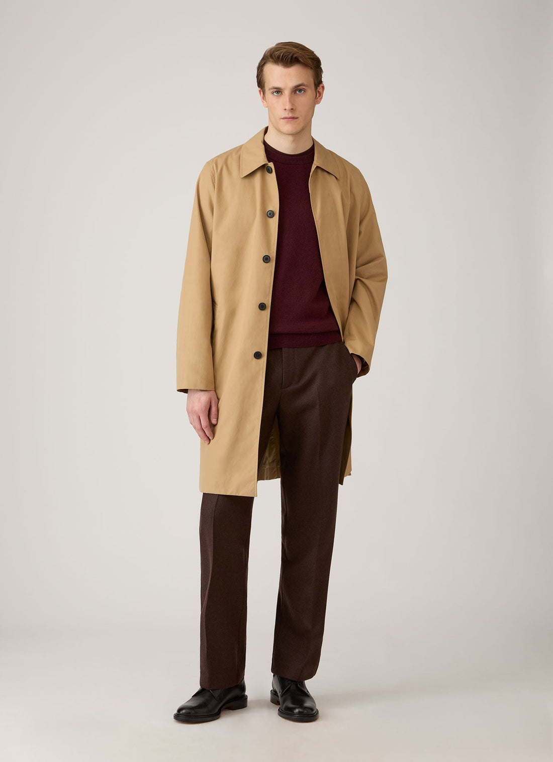Men's Cashmere Crew Neck Jumper in Bakelite