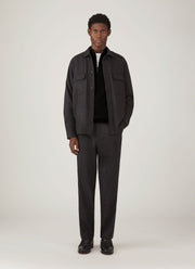 Men's Cashmere Half Zip Jumper in Black