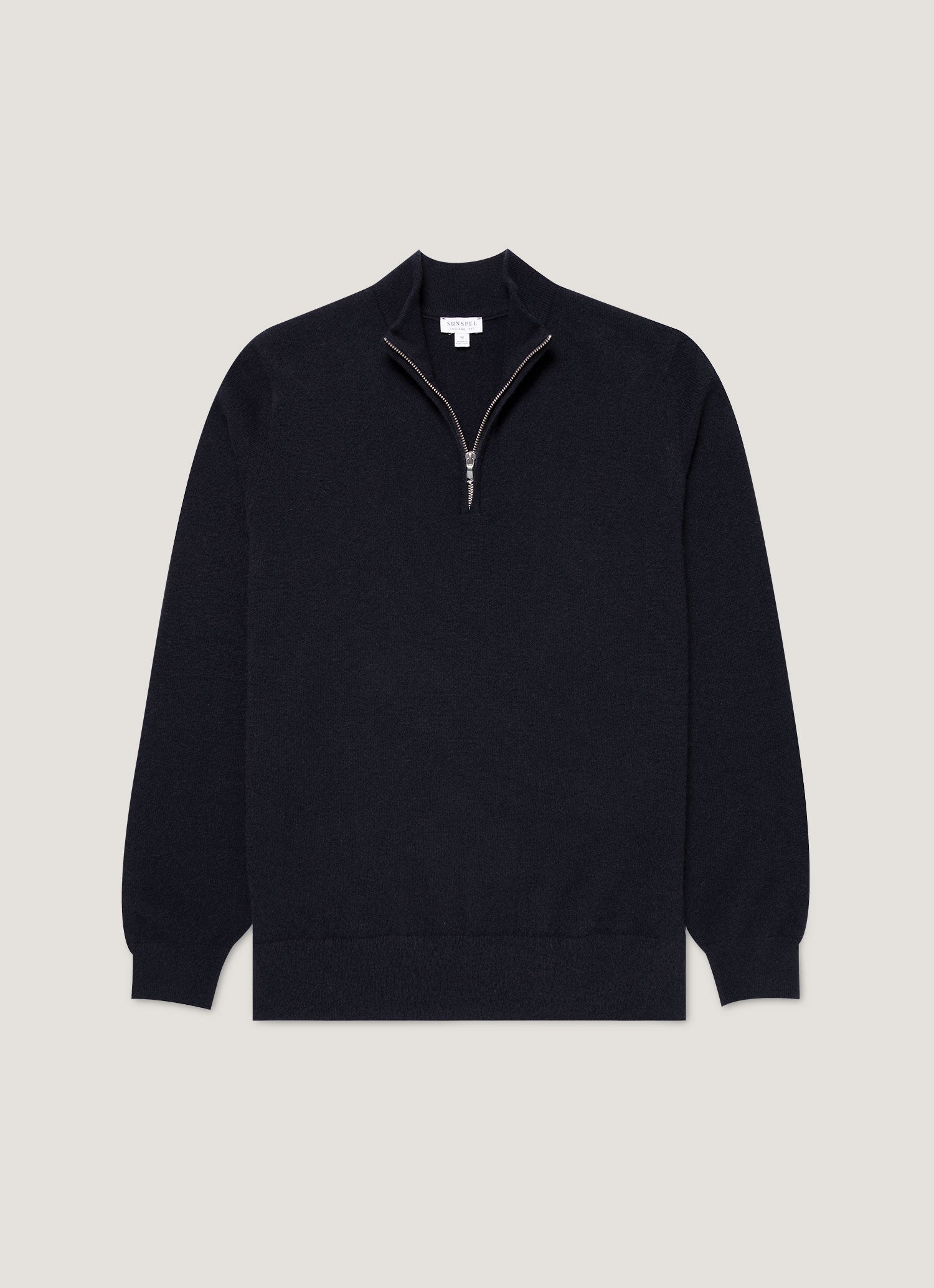 Men's Cashmere Half Zip Jumper in Navy