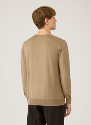 Men's Lightweight Cotton Jumper in Dark Stone