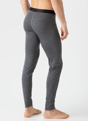 Men's Merino Long John Base Layer in Mid Grey Melange